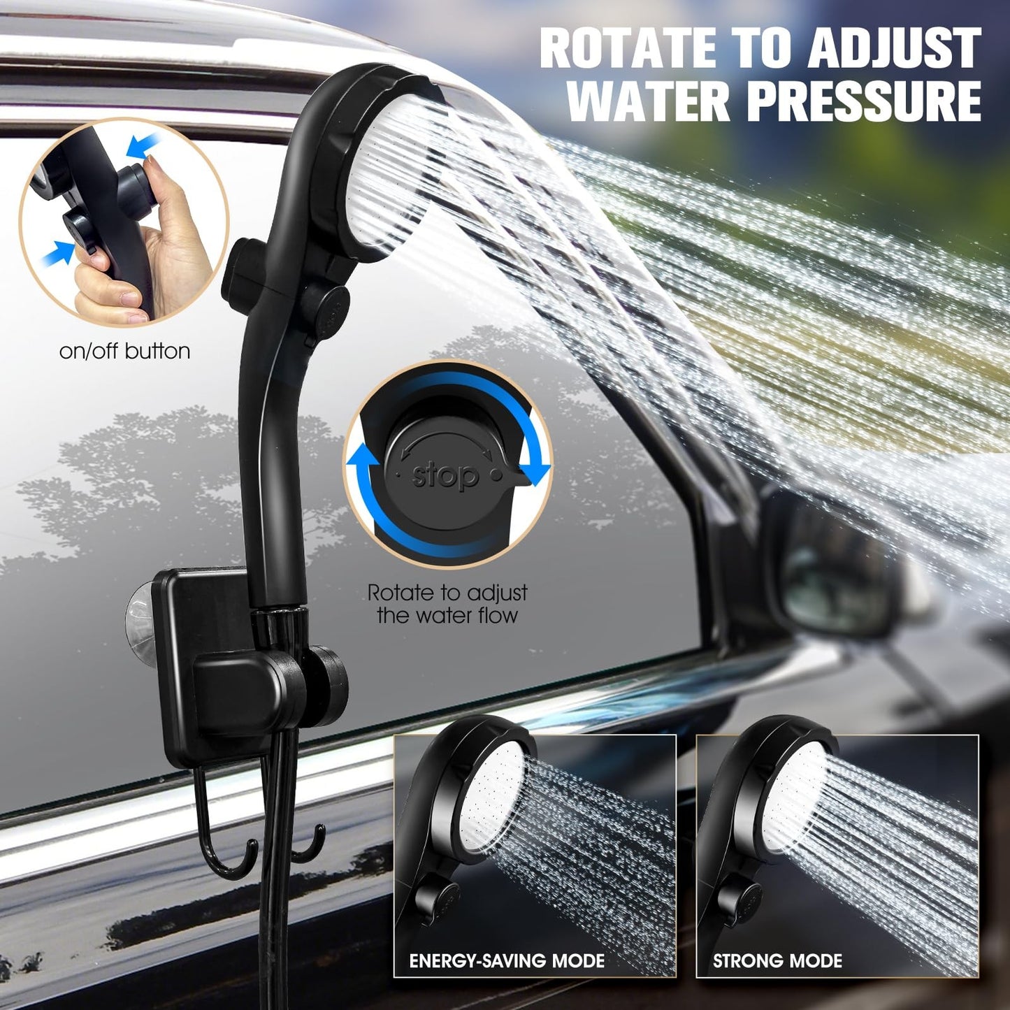 Portable Shower with Heater, 6000Mah Battery Powered Portable Shower for Camping