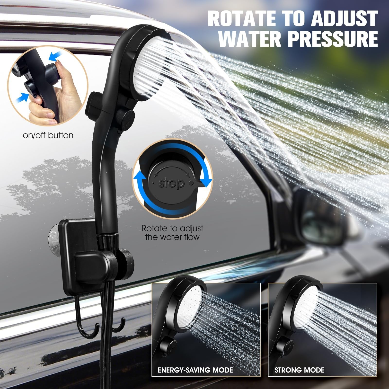 Portable Shower with Heater, 6000Mah Battery Powered Portable Shower for Camping