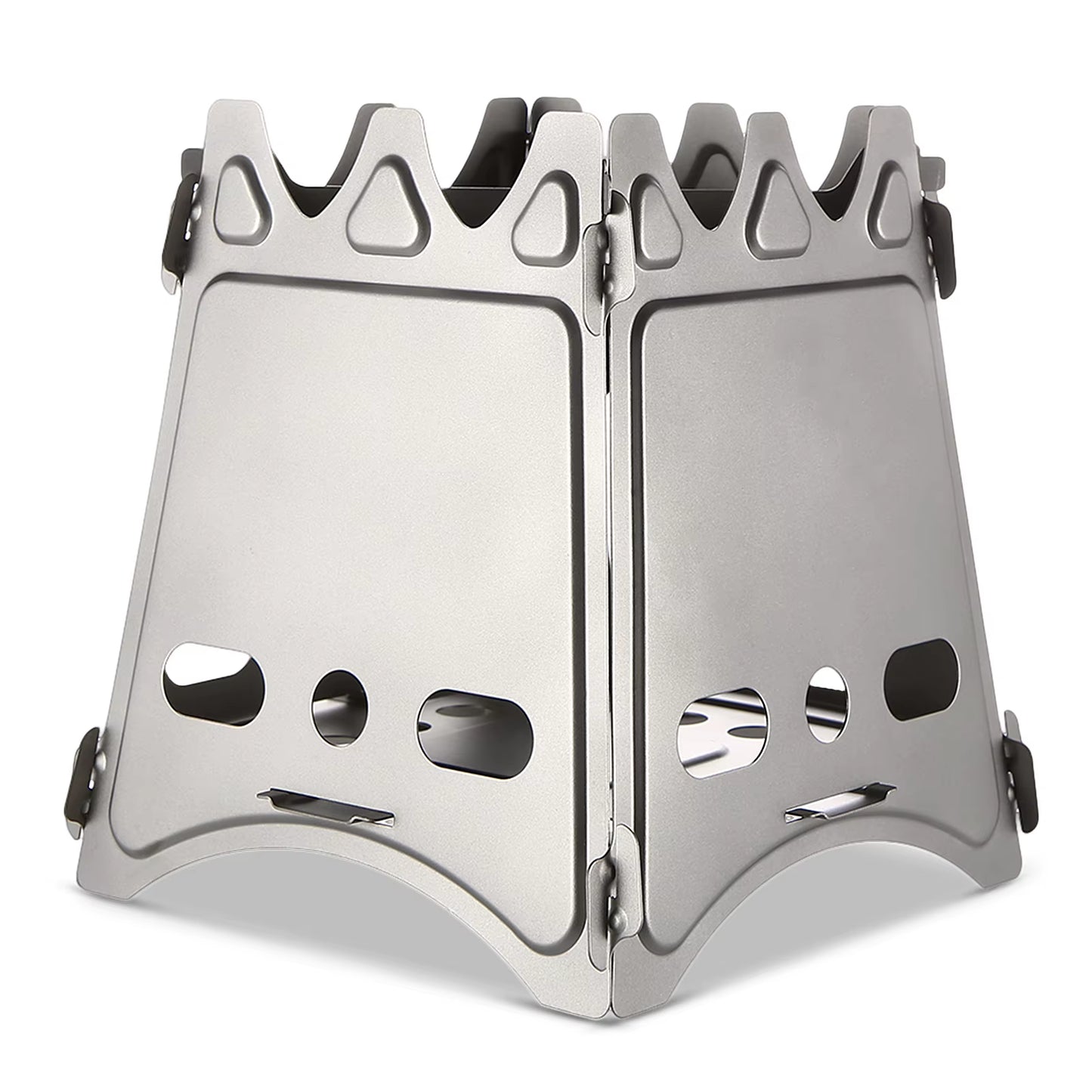Lixada Compact Folding Titanium Wood Stove for Outdoor Camping Cooking Picnic Wood Burner Camping Accessories and Equipment