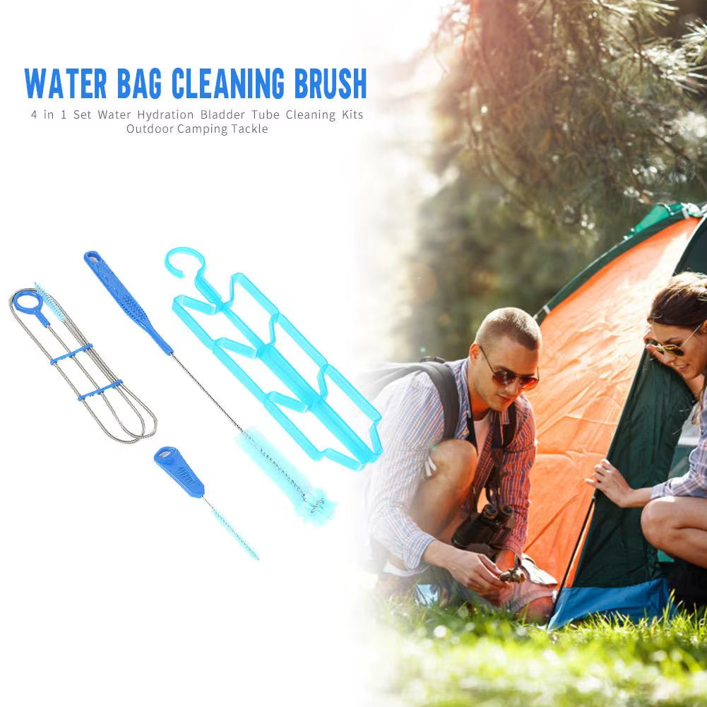 4Pcs Hydration Water Bladder Cleaning Kit Multifunction Water Bladder Tube Brush Outdoor Camping Tools for Water Bladders