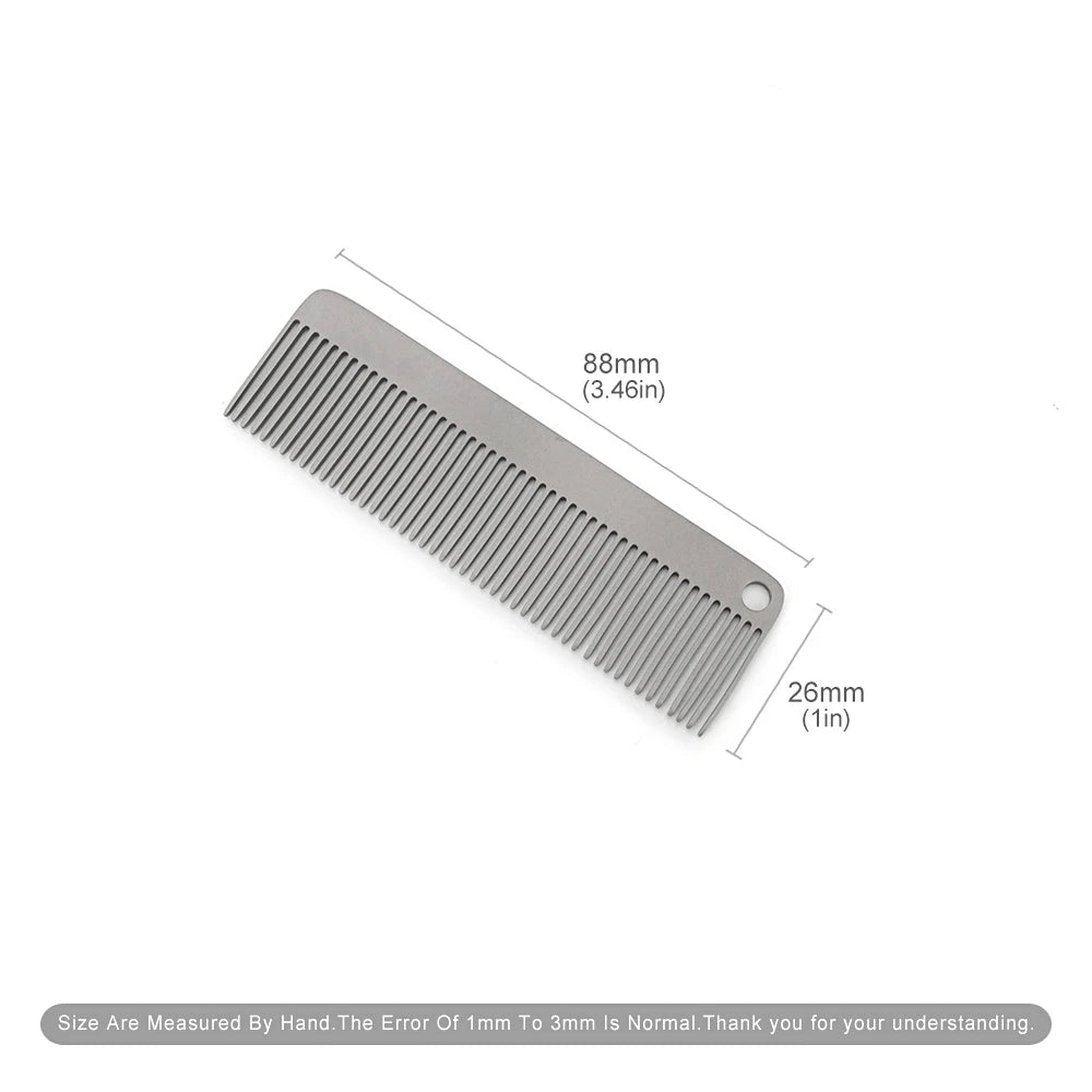 Small Titanium Alloy Comb Portable Combs Camping Keychain Accessories Outdoor Small Tool