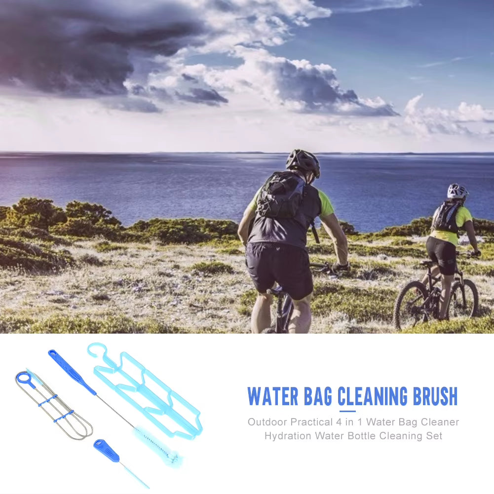 4Pcs Hydration Water Bladder Cleaning Kit Multifunction Water Bladder Tube Brush Outdoor Camping Tools for Water Bladders