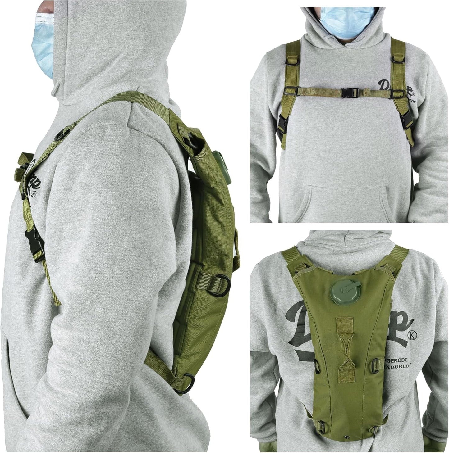3L Water Bladder Bag Hiking Camping Hydration Backpack Outdoor