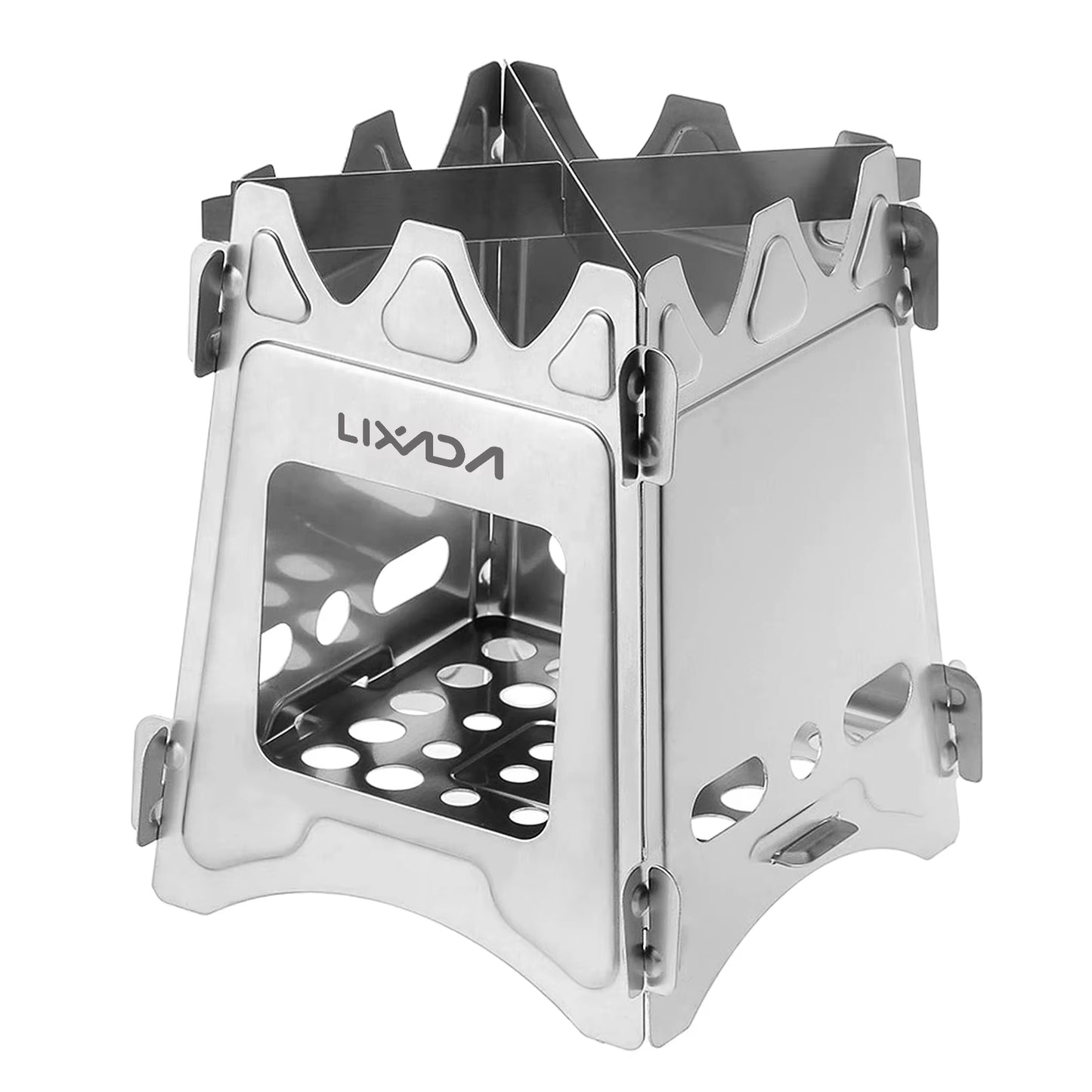 Lixada Compact Folding Titanium Wood Stove for Outdoor Camping Cooking Picnic Wood Burner Camping Accessories and Equipment