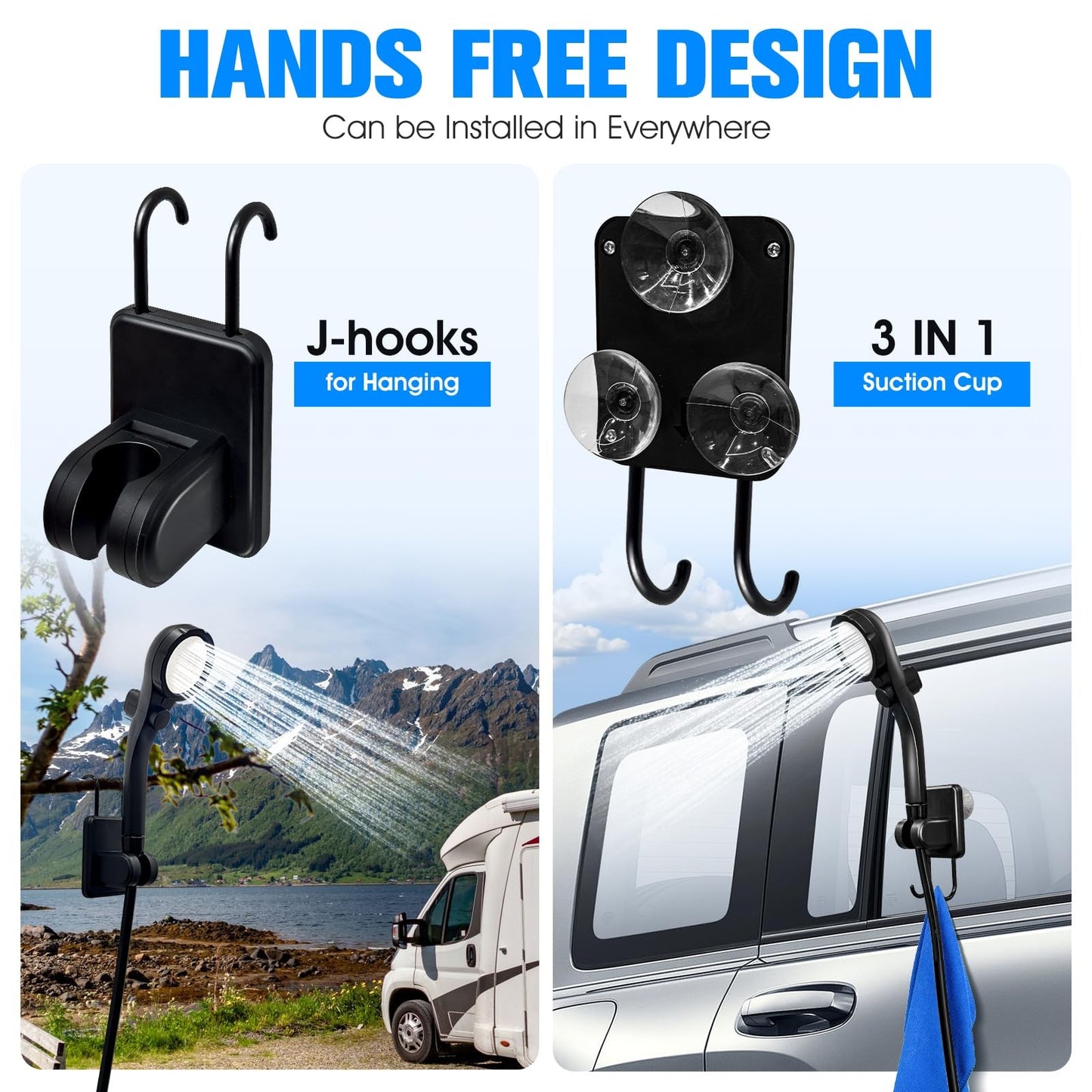 Portable Shower with Heater, 6000Mah Battery Powered Portable Shower for Camping