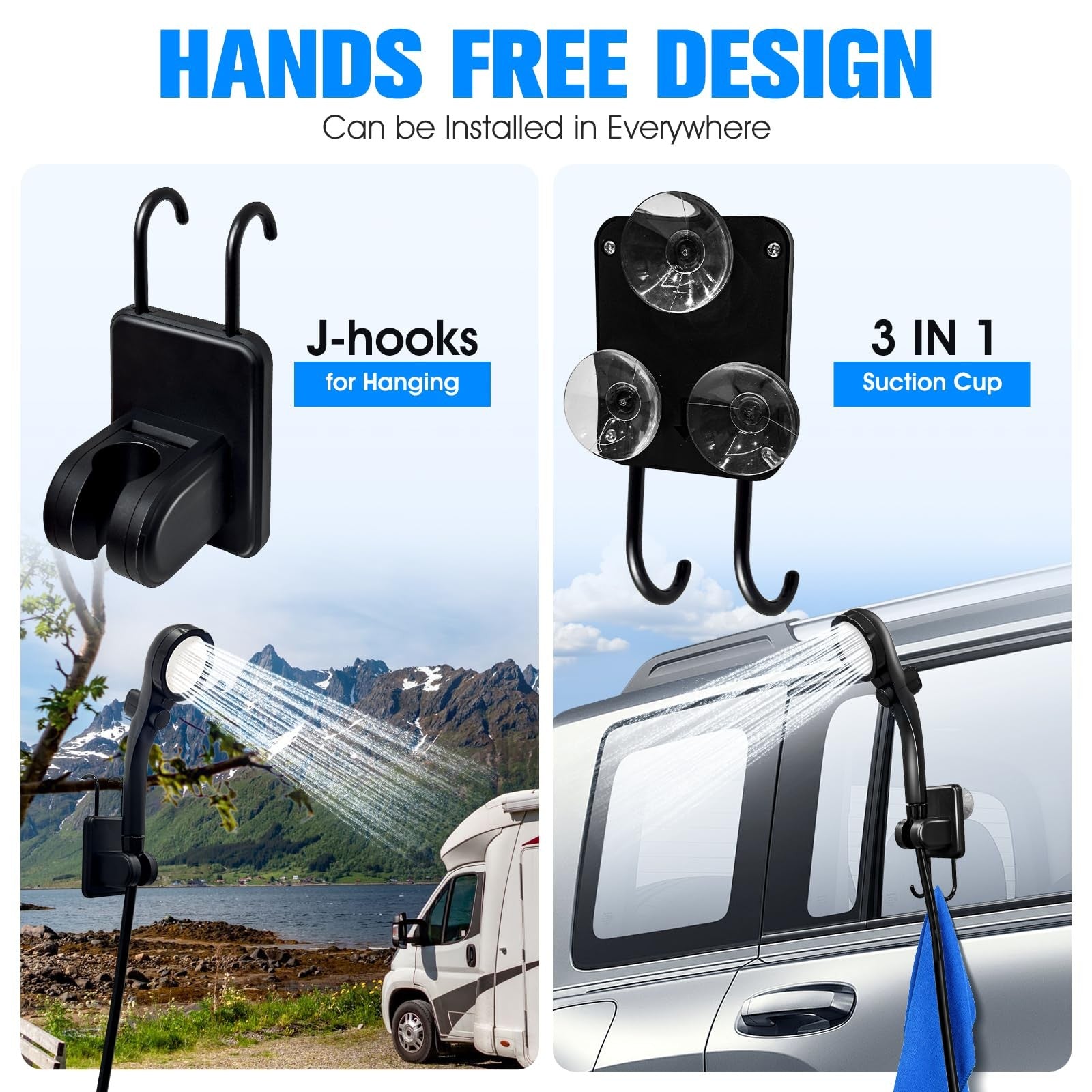 Portable Shower with Heater, 6000Mah Battery Powered Portable Shower for Camping