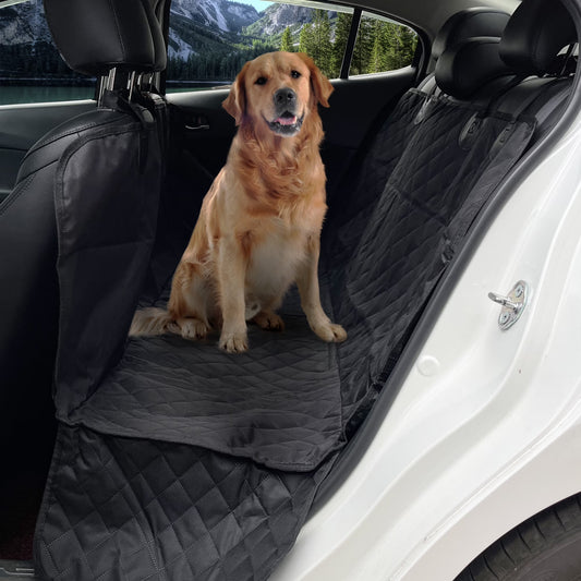 Water Resistant Dog Car Seat Cover for Back Seat Protector for Cars Trucks Suvs 58"X54" Oxford Cloth Black