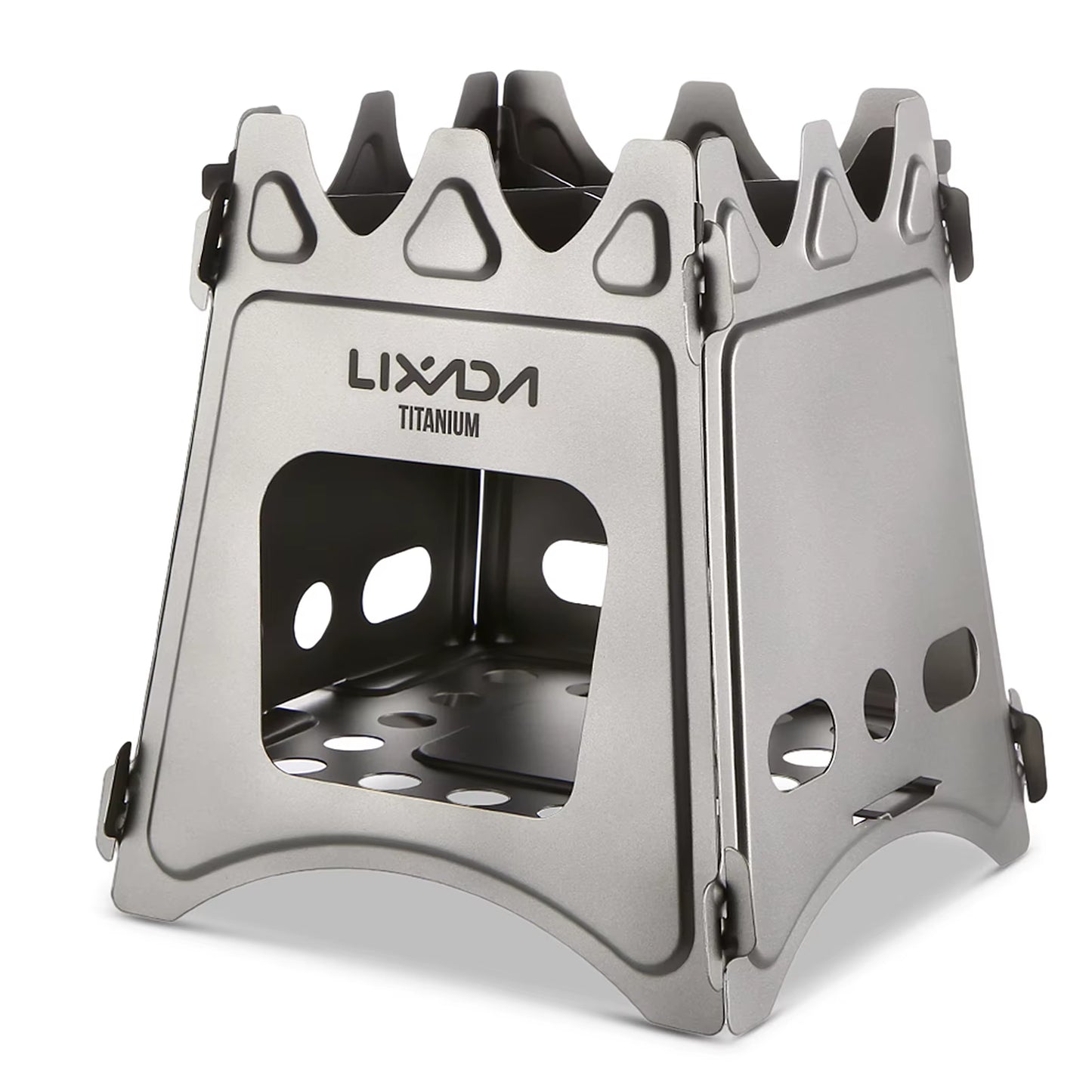 Lixada Compact Folding Titanium Wood Stove for Outdoor Camping Cooking Picnic Wood Burner Camping Accessories and Equipment