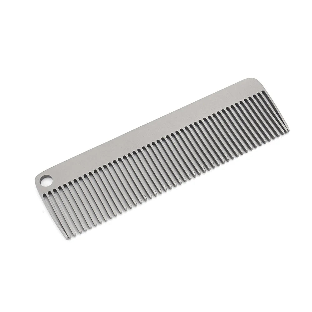 Small Titanium Alloy Comb Portable Combs Camping Keychain Accessories Outdoor Small Tool